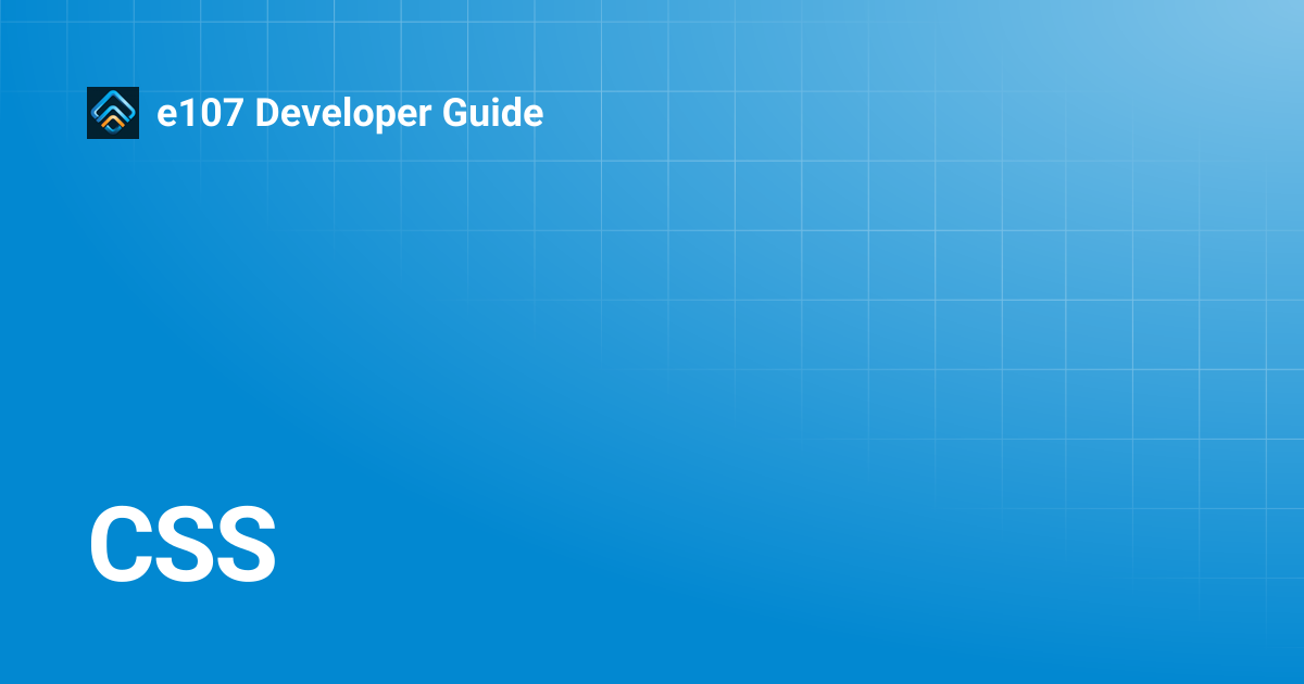 CSS | e107 Developer Guide